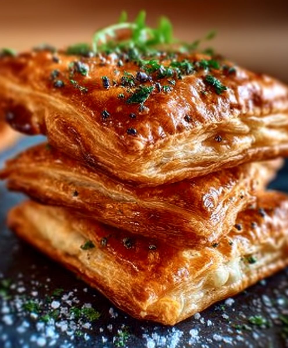 Irresistibly Crispy Turkey Ham & Cheese Puff Pastry Stacks for a Perfect Snack! image 2