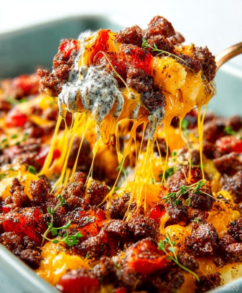 Low Carb High Protein Turkey Cheeseburger Casserole image 2